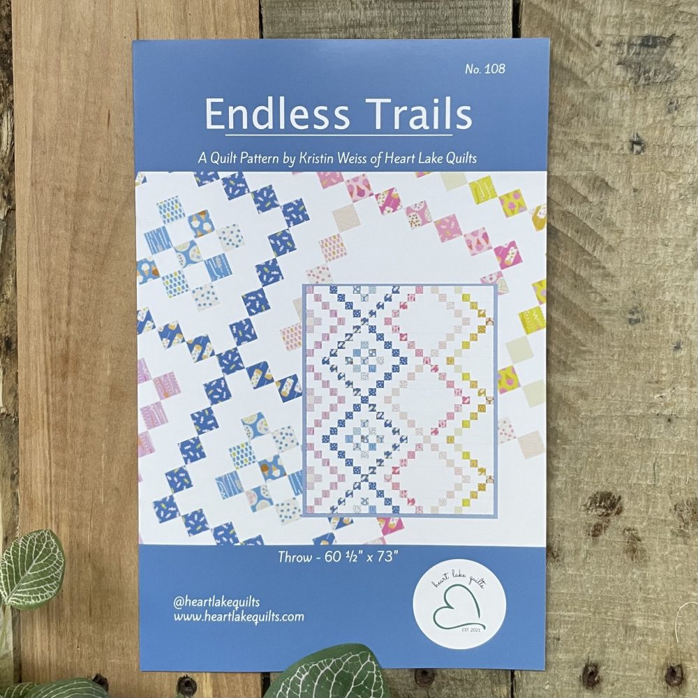 Endless Trails quilt pattern cover with colorful squares