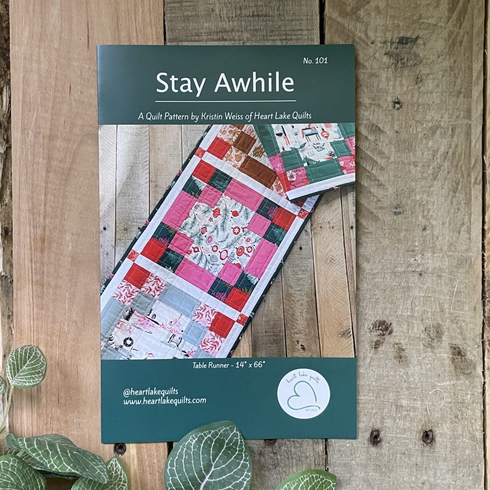 Stay Awhile quilt pattern cover with table runner