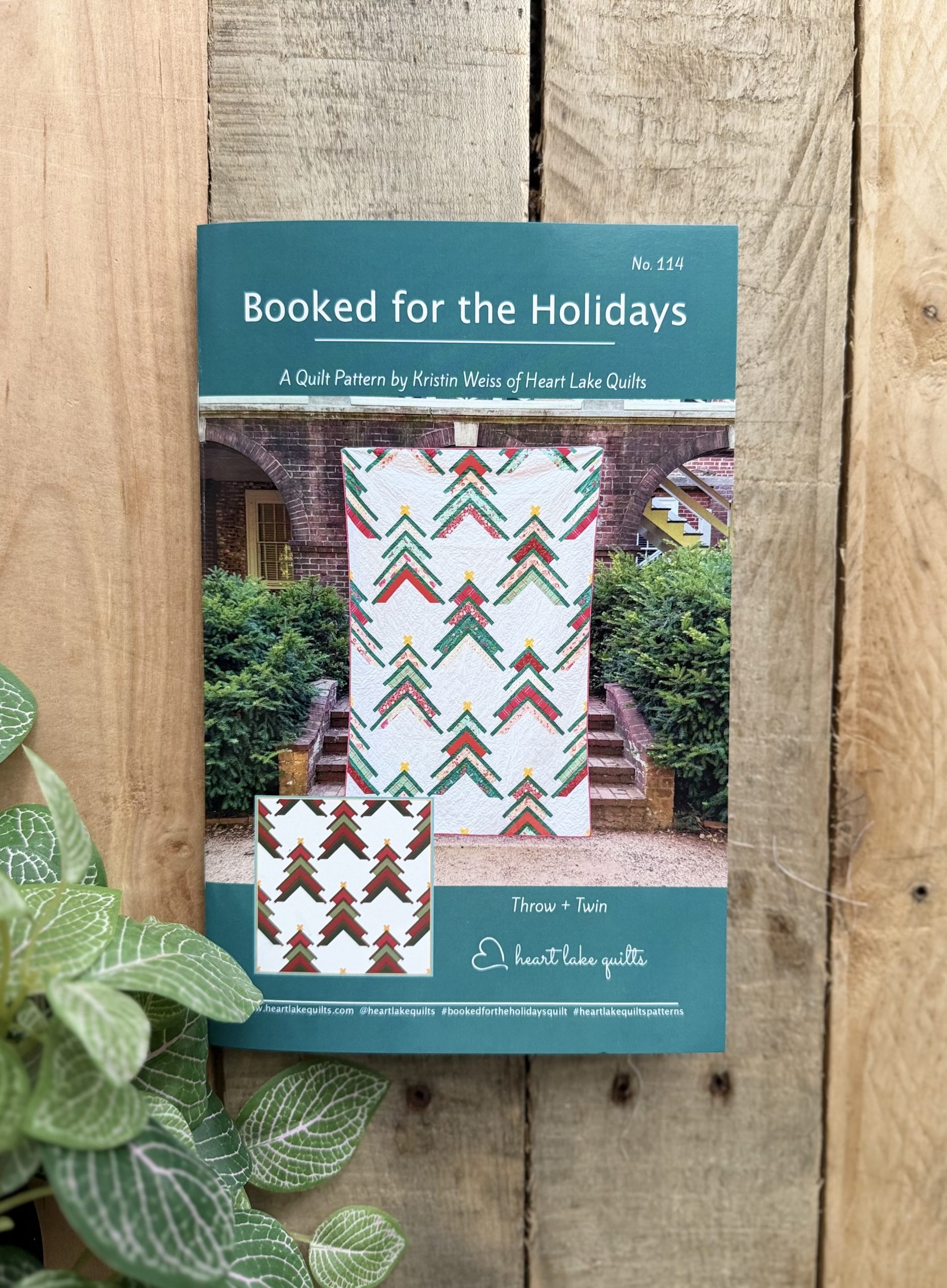 Booked for the Holidays quilt pattern cover